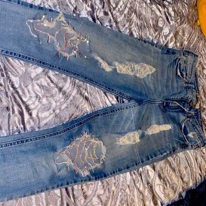 Hollister jeans homemade with rhinestones